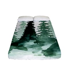 Tree Watercolor Painting Pine Forest Fitted Sheet (Full/ Double Size)
