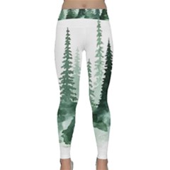 Tree Watercolor Painting Pine Forest Classic Yoga Leggings