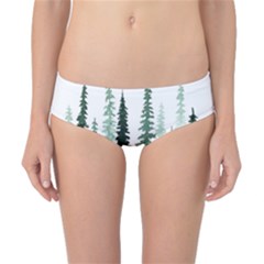 Tree Watercolor Painting Pine Forest Classic Bikini Bottoms