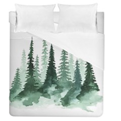 Tree Watercolor Painting Pine Forest Duvet Cover (Queen Size)