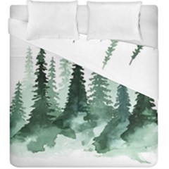 Tree Watercolor Painting Pine Forest Duvet Cover Double Side (king Size)