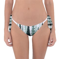 Tree Watercolor Painting Pine Forest Reversible Bikini Bottoms