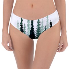 Tree Watercolor Painting Pine Forest Reversible Classic Bikini Bottoms