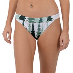 Tree Watercolor Painting Pine Forest Band Bikini Bottoms