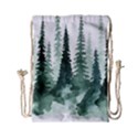 Tree Watercolor Painting Pine Forest Drawstring Bag (Small) View2