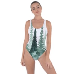 Tree Watercolor Painting Pine Forest Bring Sexy Back Swimsuit