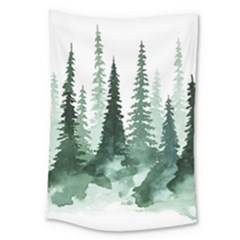 Tree Watercolor Painting Pine Forest Large Tapestry