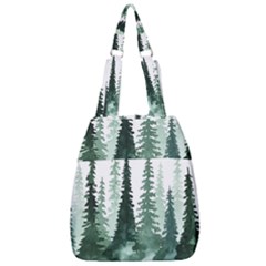 Tree Watercolor Painting Pine Forest Center Zip Backpack