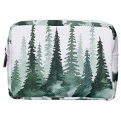 Tree Watercolor Painting Pine Forest Make Up Pouch (Medium)