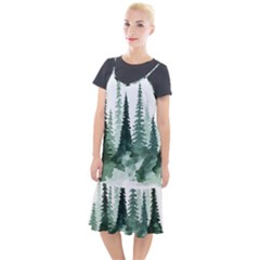 Tree Watercolor Painting Pine Forest Camis Fishtail Dress