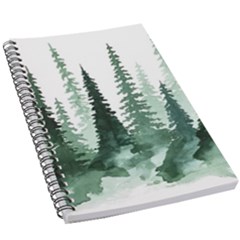Tree Watercolor Painting Pine Forest 5.5  x 8.5  Notebook
