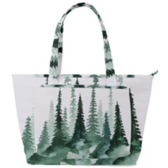 Tree Watercolor Painting Pine Forest Back Pocket Shoulder Bag 