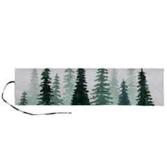 Tree Watercolor Painting Pine Forest Roll Up Canvas Pencil Holder (L)
