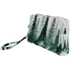 Tree Watercolor Painting Pine Forest Wristlet Pouch Bag (Small)