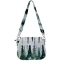 Tree Watercolor Painting Pine Forest Saddle Handbag View3