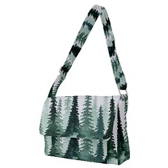 Tree Watercolor Painting Pine Forest Full Print Messenger Bag (M)