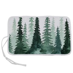 Tree Watercolor Painting Pine Forest Pen Storage Case (M)