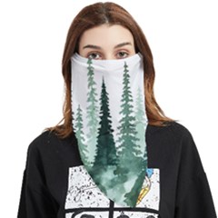 Tree Watercolor Painting Pine Forest Face Covering Bandana (Triangle)