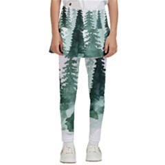 Tree Watercolor Painting Pine Forest Kids  Skirted Pants