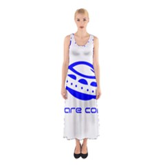 Unidentified Flying Object Ufo Alien We Are Coming Sleeveless Maxi Dress by Sarkoni