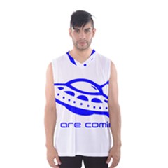 Unidentified Flying Object Ufo Alien We Are Coming Men s Basketball Tank Top