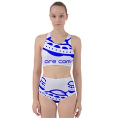 Unidentified Flying Object Ufo Alien We Are Coming Racer Back Bikini Set