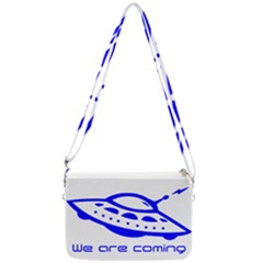 Unidentified Flying Object Ufo Alien We Are Coming Double Gusset Crossbody Bag