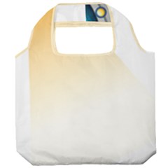 Blue Ufo Illustration Unidentified Flying Object Cartoon Foldable Grocery Recycle Bag by Sarkoni