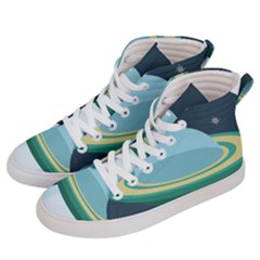 Illustration Ufo Alien  Unidentified Flying Object Men s Hi-top Skate Sneakers