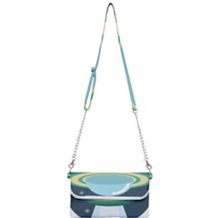 Illustration Ufo Alien  Unidentified Flying Object Mini Crossbody Handbag by Sarkoni