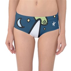 Ufo Alien Unidentified Flying Object Mid-waist Bikini Bottoms