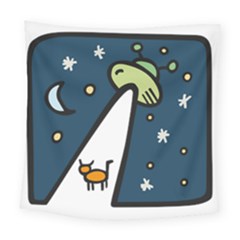 Ufo Alien Unidentified Flying Object Square Tapestry (large) by Sarkoni