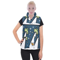 Ufo Alien Unidentified Flying Object Women s Button Up Vest by Sarkoni