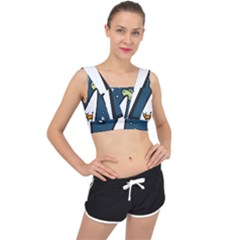 Ufo Alien Unidentified Flying Object V-back Sports Bra by Sarkoni