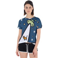 Ufo Alien Unidentified Flying Object Open Back Sport T-shirt by Sarkoni