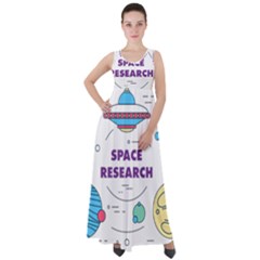 Unidentified Flying Object Ufo Space Outer Empire Waist Velour Maxi Dress