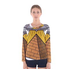 Unidentified Flying Object Ufo Under The Pyramid Women s Long Sleeve T-shirt