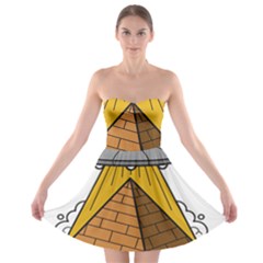 Unidentified Flying Object Ufo Under The Pyramid Strapless Bra Top Dress