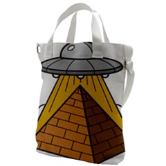 Unidentified Flying Object Ufo Under The Pyramid Canvas Messenger Bag by Sarkoni