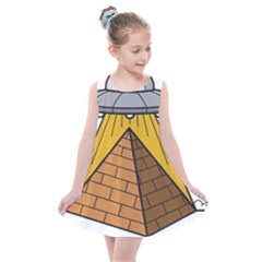 Unidentified Flying Object Ufo Under The Pyramid Kids  Summer Dress