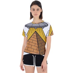 Unidentified Flying Object Ufo Under The Pyramid Open Back Sport T-shirt by Sarkoni
