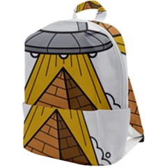 Unidentified Flying Object Ufo Under The Pyramid Zip Up Backpack by Sarkoni