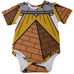 Unidentified Flying Object Ufo Under The Pyramid Baby Short Sleeve Bodysuit by Sarkoni