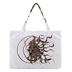 Psychedelic Art Drawing Sun And Moon Head Fictional Character Medium Tote Bag