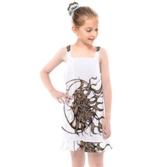 Psychedelic Art Drawing Sun And Moon Head Fictional Character Kids  Overall Dress by Sarkoni