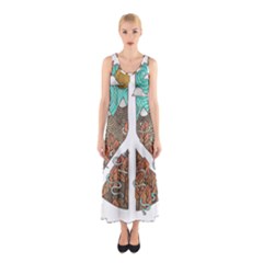 Psychedelic Art Painting Peace Drawing Landscape Art Peaceful Sleeveless Maxi Dress