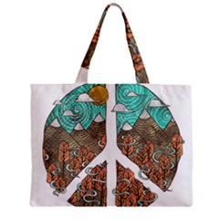 Psychedelic Art Painting Peace Drawing Landscape Art Peaceful Zipper Mini Tote Bag by Sarkoni