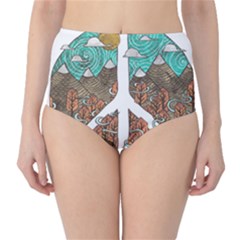 Psychedelic Art Painting Peace Drawing Landscape Art Peaceful Classic High-waist Bikini Bottoms