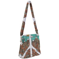 Psychedelic Art Painting Peace Drawing Landscape Art Peaceful Zipper Messenger Bag