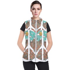 Psychedelic Art Painting Peace Drawing Landscape Art Peaceful Women s Puffer Vest